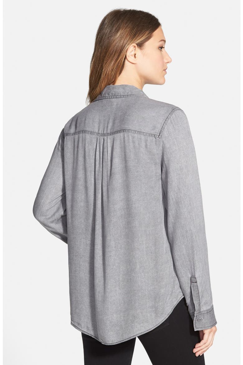 Washed Chambray Shirt, Alternate, color, GREY STONEHENGE