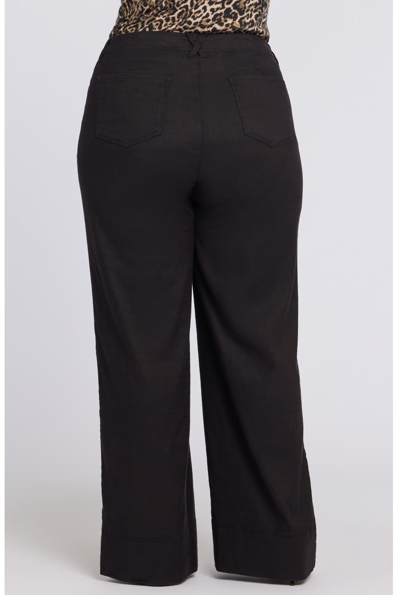 Linen Blend Wide Leg Pants, Alternate, color, BLACK