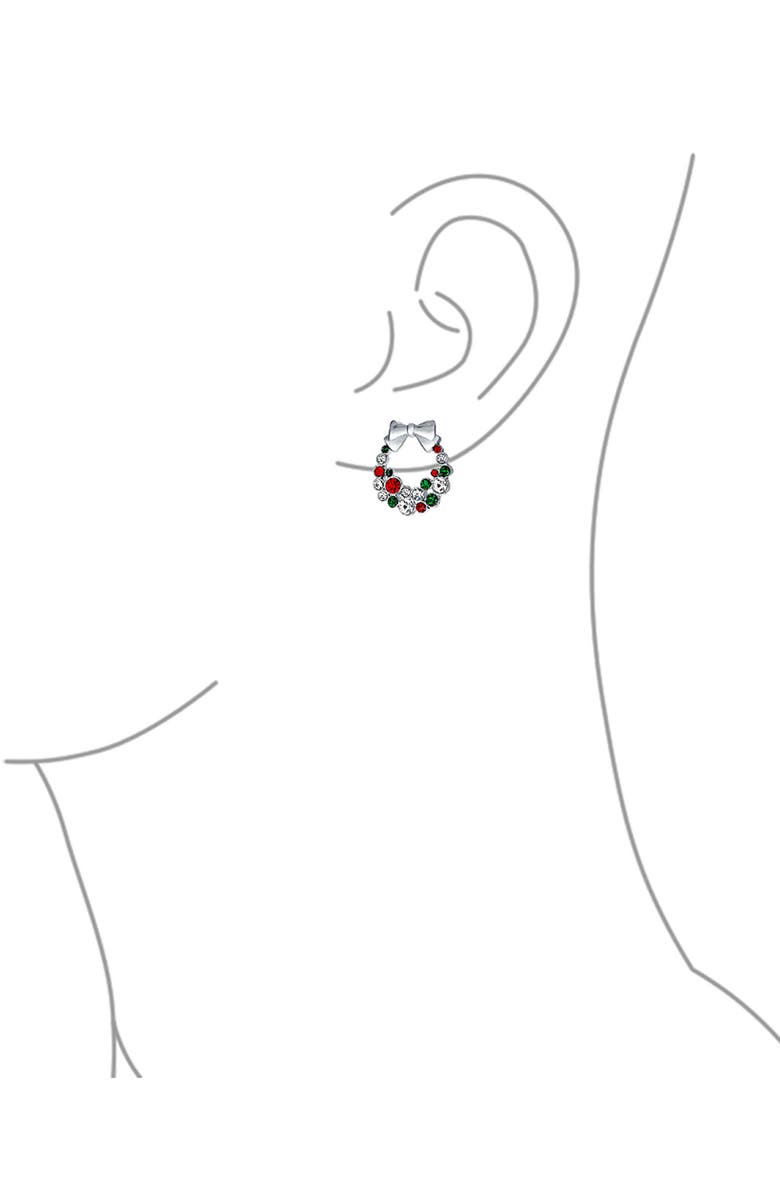 BLING JEWELRY Christmas Wreath Earrings, Alternate, color, 