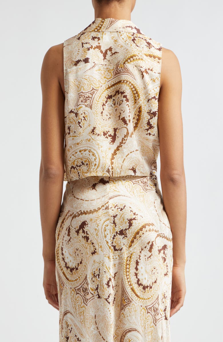 L'AGENCE Zeta Paisley Satin Maxi Skirt, Alternate, color,