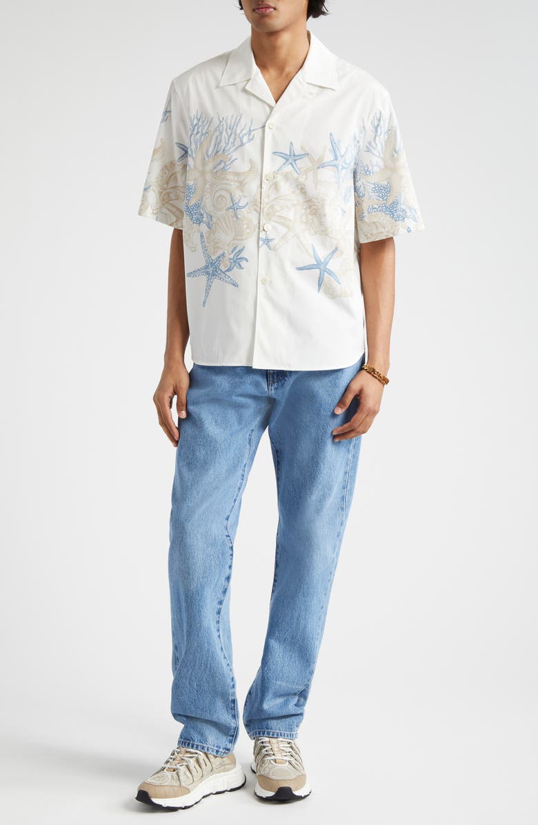 Versace Barocco Sea Print Camp Shirt, Alternate, color,