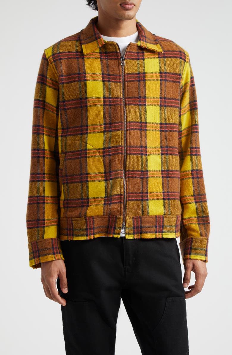 The Elder Statesman Sunshine Plaid Cashmere Jacket, Main, color, 