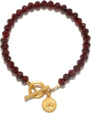 Satya Jewelry Garnet lotus toggle bracelet