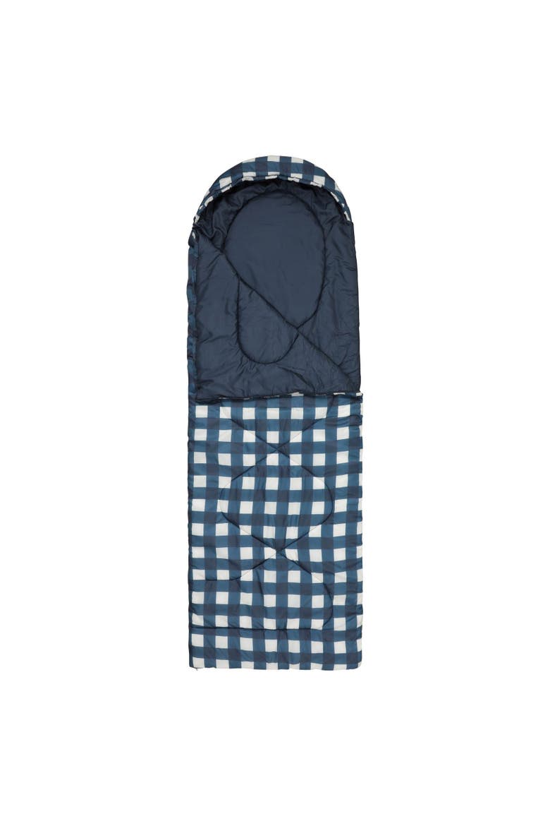 Mid Season Checked Left Zip Sleeping Bag, Alternate, color, Dark Blue