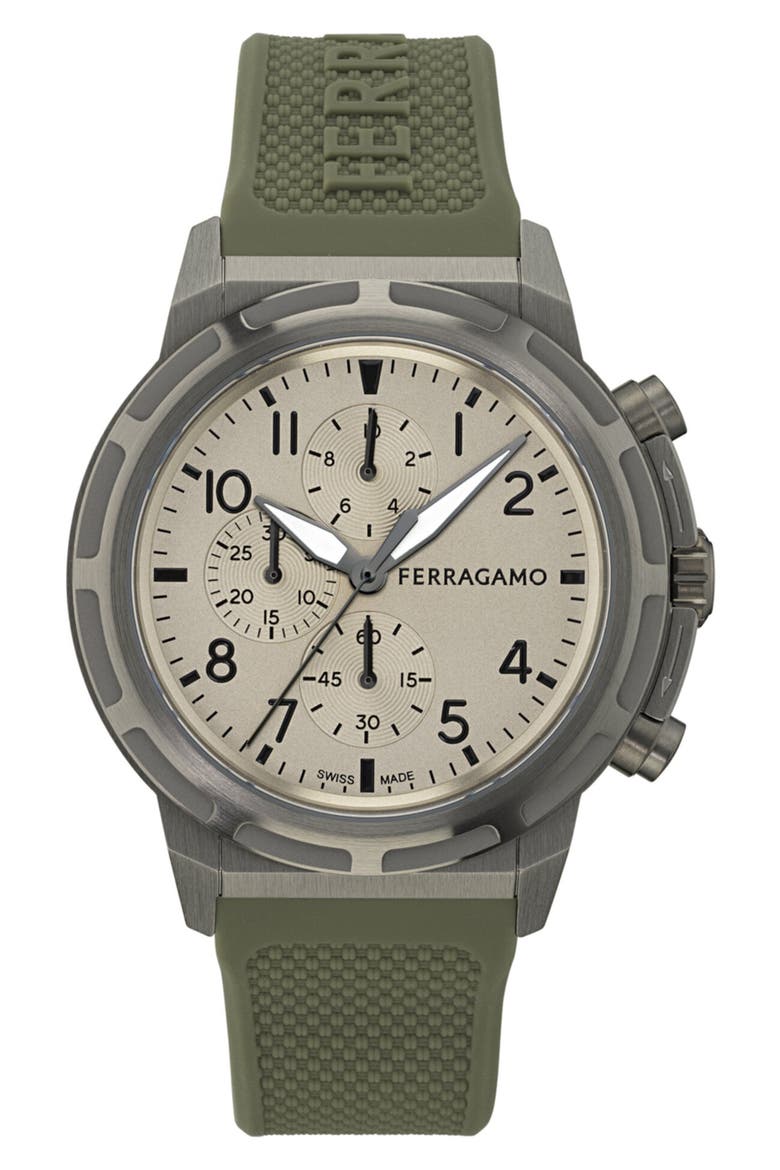 Sport Chrono Silicone Strap Watch, Main, color, GUNMETAL GREY