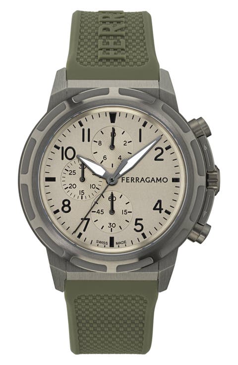 Sport Chrono Silicone Strap Watch