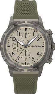 FERRAGAMO Sport Chrono Silicone Strap Watch