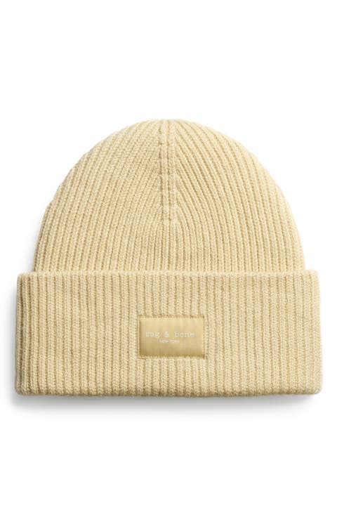 Blake Logo Patch Wool Blend Rib Beanie