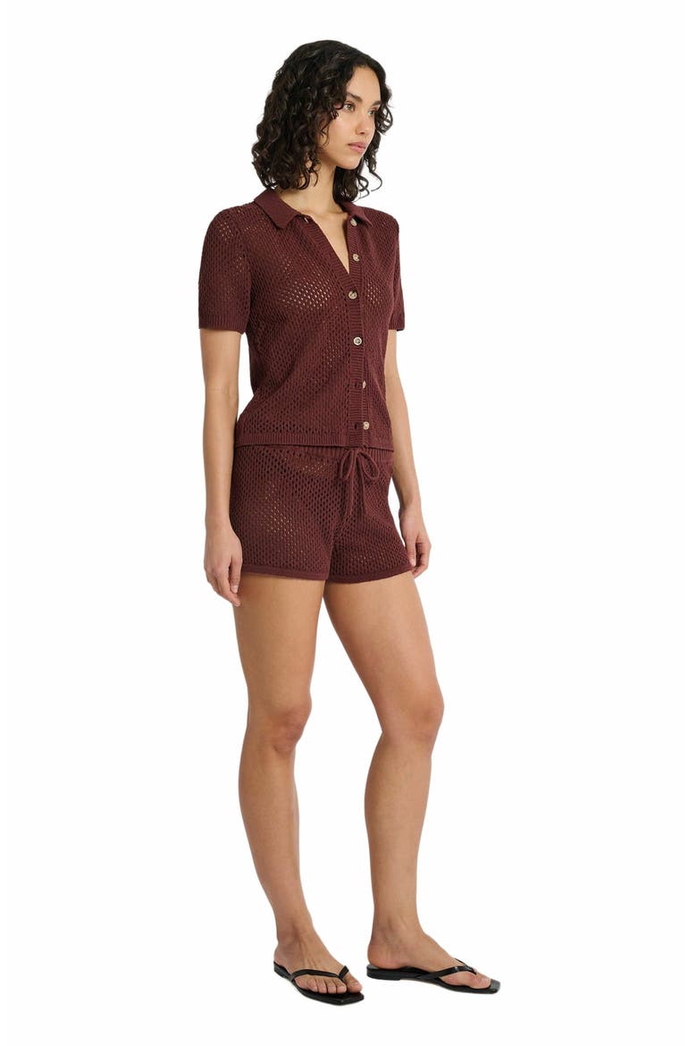 Crochet Knit Micro Short, Main, color, RUM