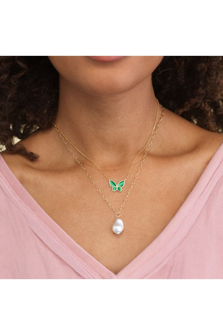 Malachite Butterfly Necklace, Alternate, color, Malachite