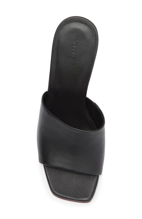 Vince Pia Womens Leather Slide Wedge Sandals In Black