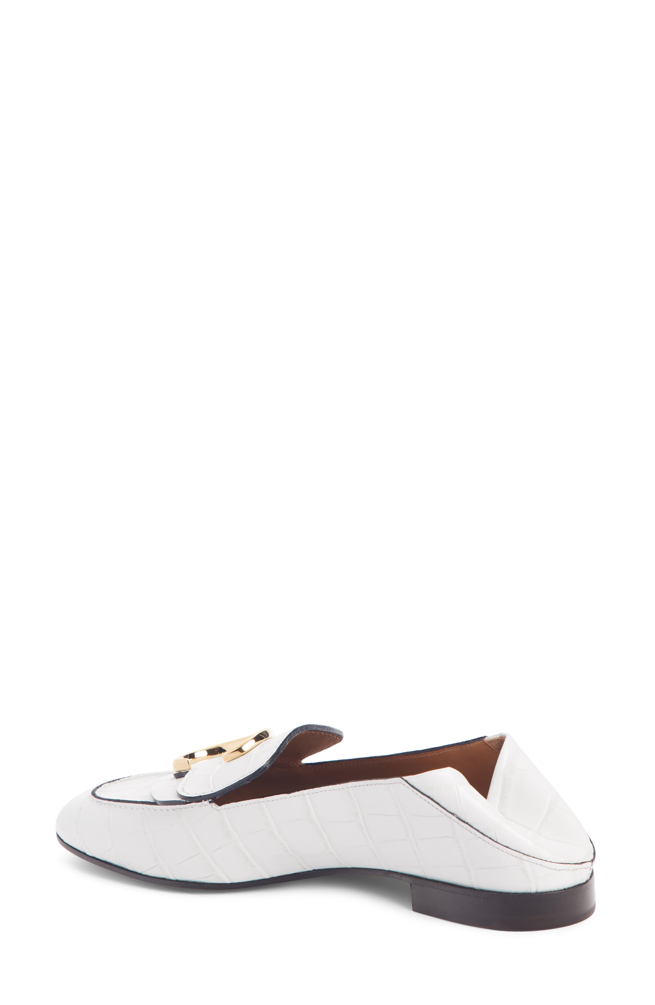 C Croc-Embossed Convertible Loafer, Alternate, color, WHITE