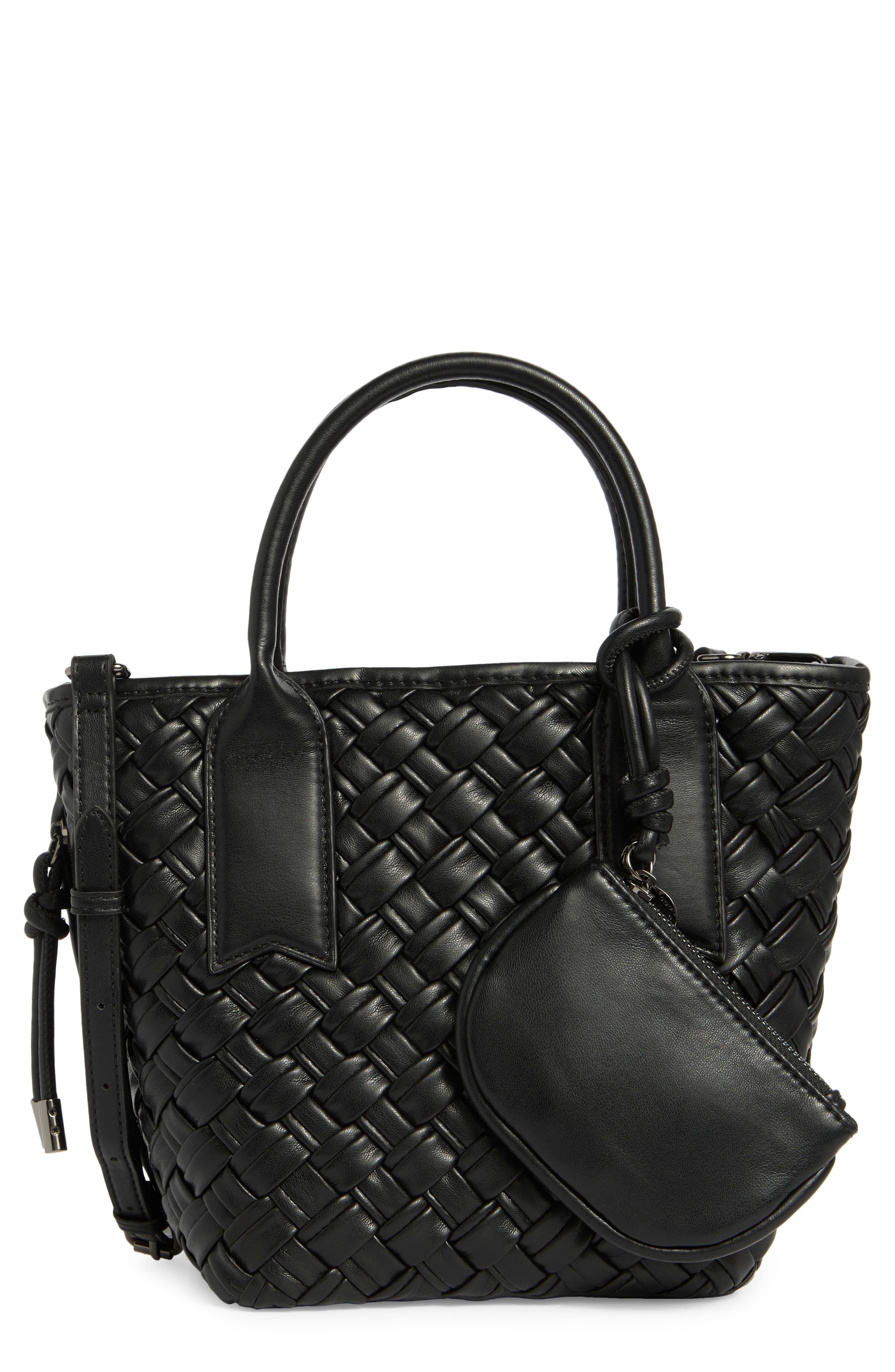 Steve Madden Bgene Woven Satchel Bag, Main, color, Black