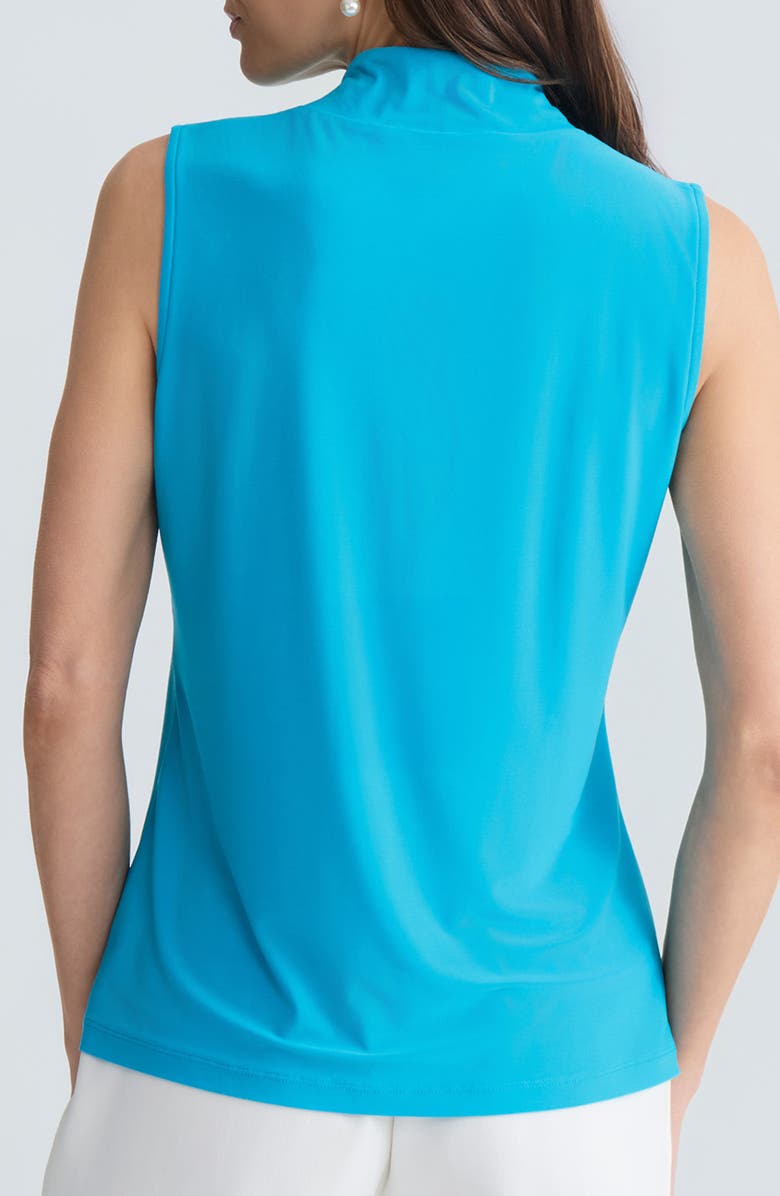 KASPER Sleeveless Knot Front Jersey Top, Alternate, color, Bright Azul