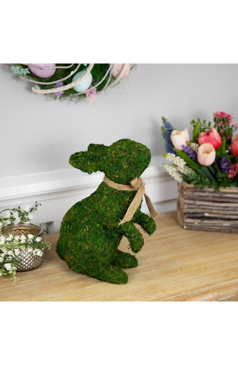 Northlight Standing Moss Easter Rabbit Figurine - 10", Alternate, color, Green