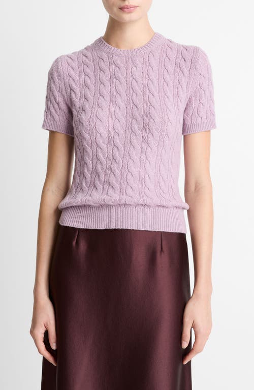 Vince Cable Short Sleeve Sweater In Purple
