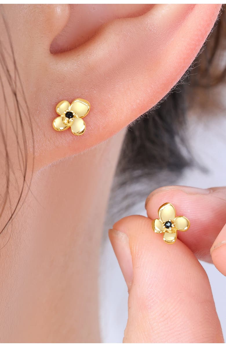 Mint & Lily Dainty Floral Statement Stud Earrings, Alternate, color, 18K Gold Over Sterling Silver