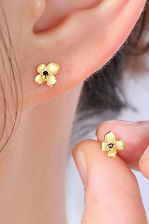 Mint & Lily Dainty Floral Statement Stud Earrings In Gold