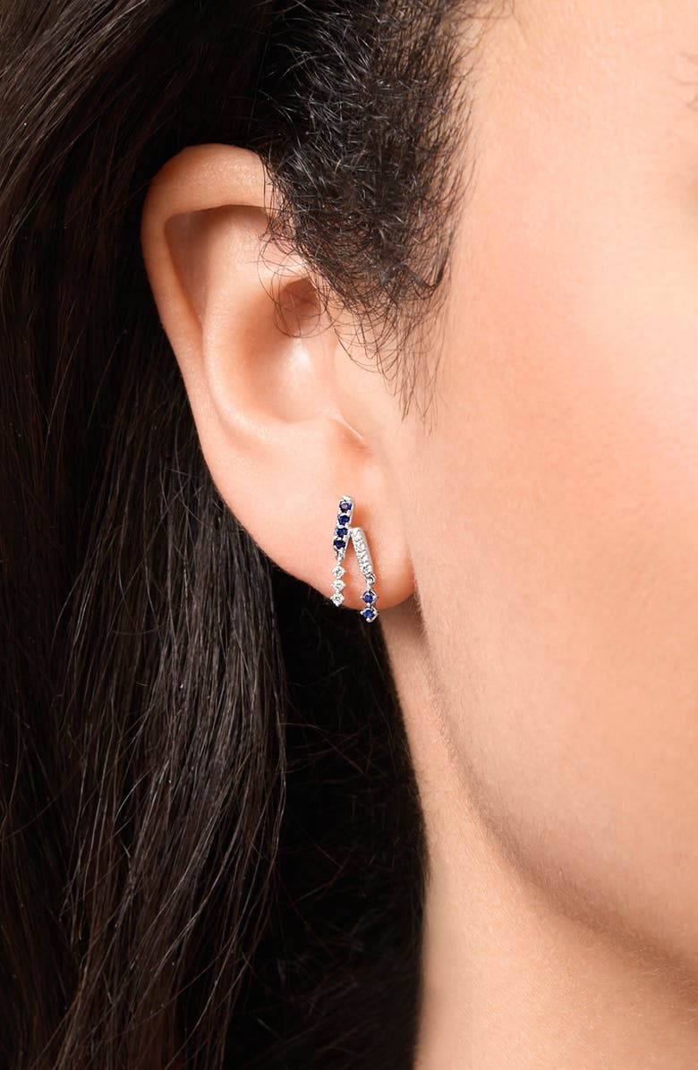 Bony Levy El Mar 18K White Gold Sapphire & Diamond Drop Earrings, Alternate, color, 18K White Gold
