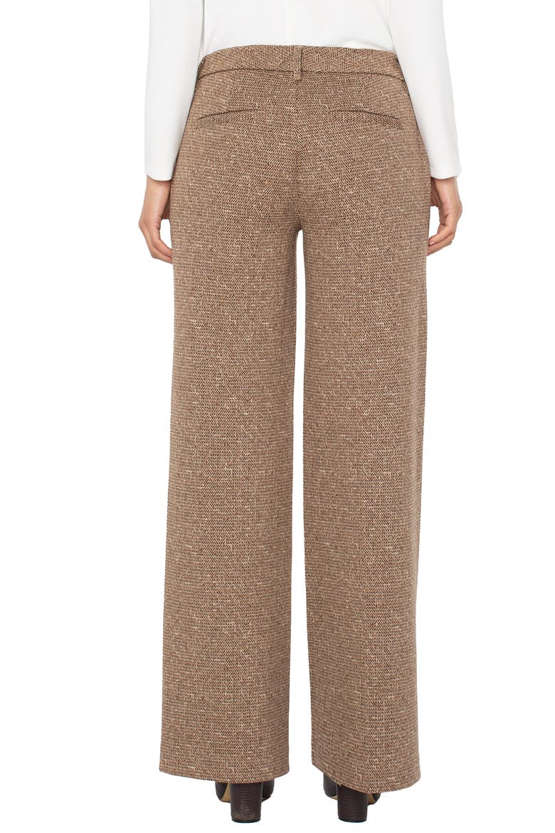 Kelsey Herringbone Wide Leg Knit Pants, Alternate, color, BROWN/ CAMEL HERRINGBONE