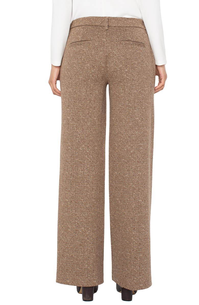 Liverpool Los Angeles Kelsey Herringbone Wide Leg Knit Pants, Alternate, color, Brown/ Camel Herringbone