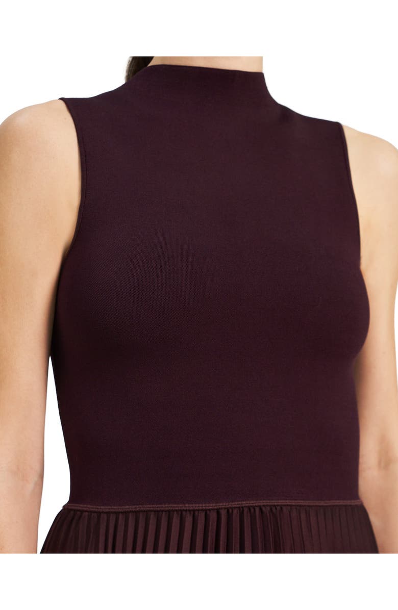 Theory Pleated Satin Midi Dress, Alternate, color, 