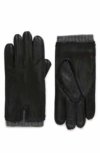 Vince Cashmere Cuff Leather Gloves