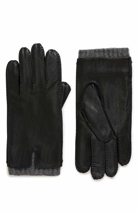 Vince Cashmere Cuff Leather Gloves