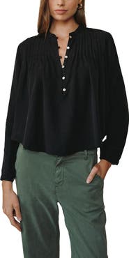 Bella Dahl Pintuck Popover Chiffon Top