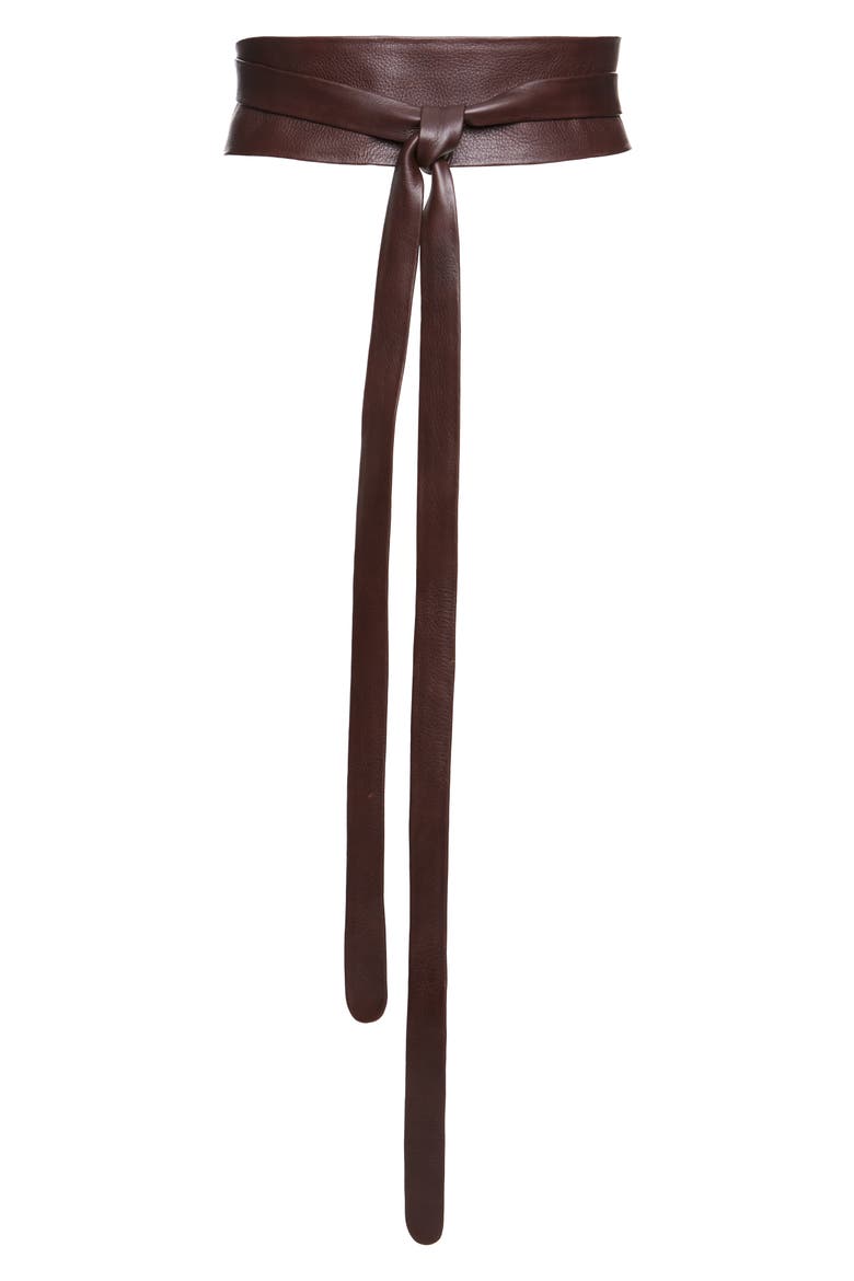 Leather Wrap Belt, Alternate, color, CHOCOLATE