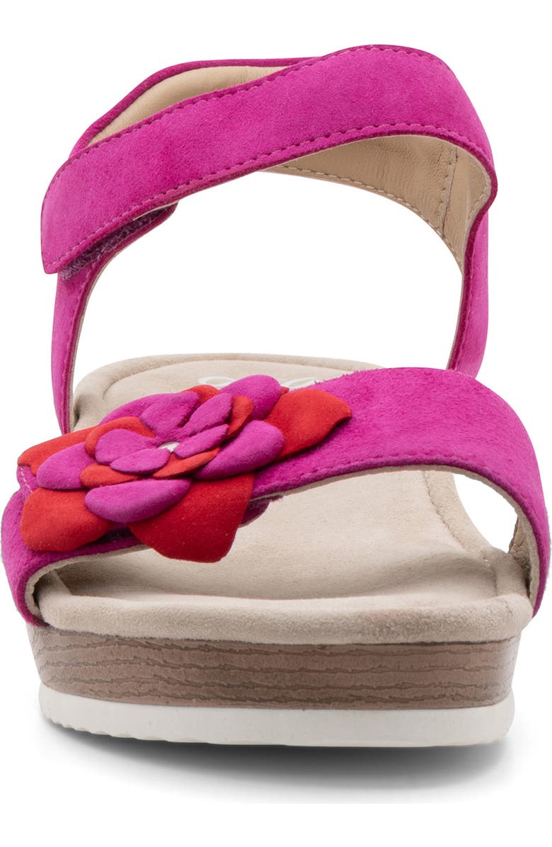 ara Flower Ankle Strap Sandal, Alternate, color, Pink/Red Kid Suede