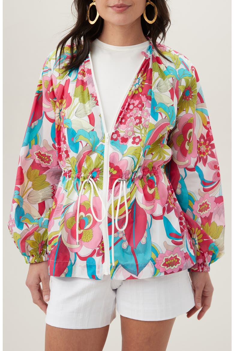 Rue Zip Front Jacket, Main, color, PINK MULTI