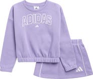 adidas Kids' Logo Fleece Sweatshirt & Skort Set