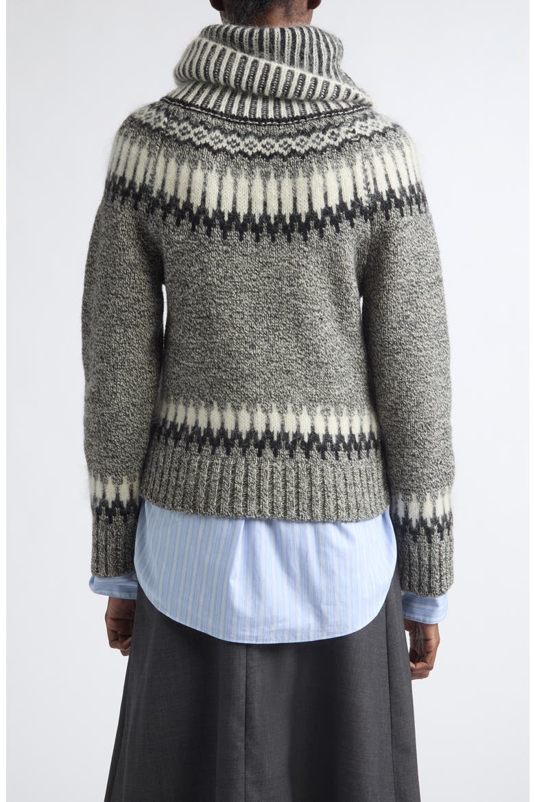 Fair Isle Turtleneck Wool Blend Sweater, Alternate, color, GREY MULTI