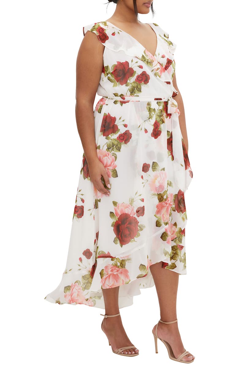 City Chic Ella Jane Metallic Stripe Maxi Dress, Alternate, color, Dolce Ivory