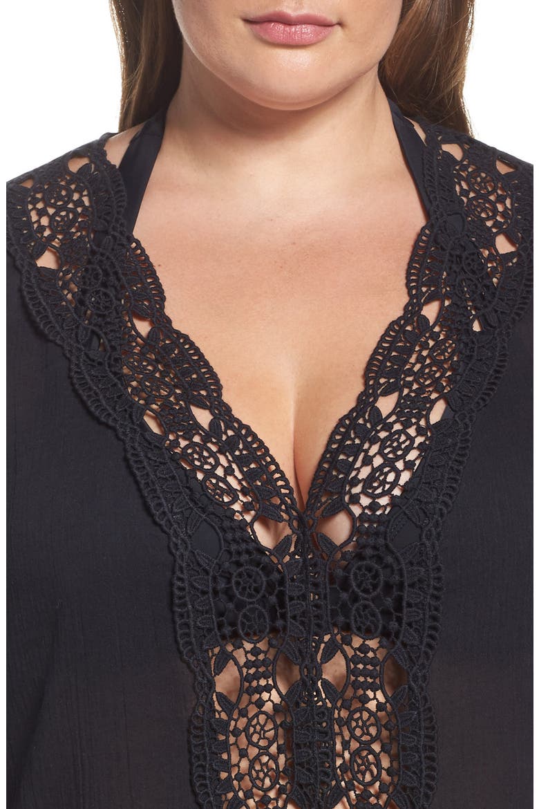 Island Fare Cover-Up Tunic, Alternate, color, BLACK