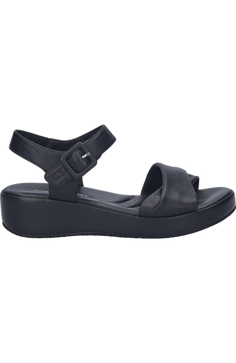 Josef Seibel Eve 02 Ankle Strap Platform Wedge Sandal, Alternate, color, Black