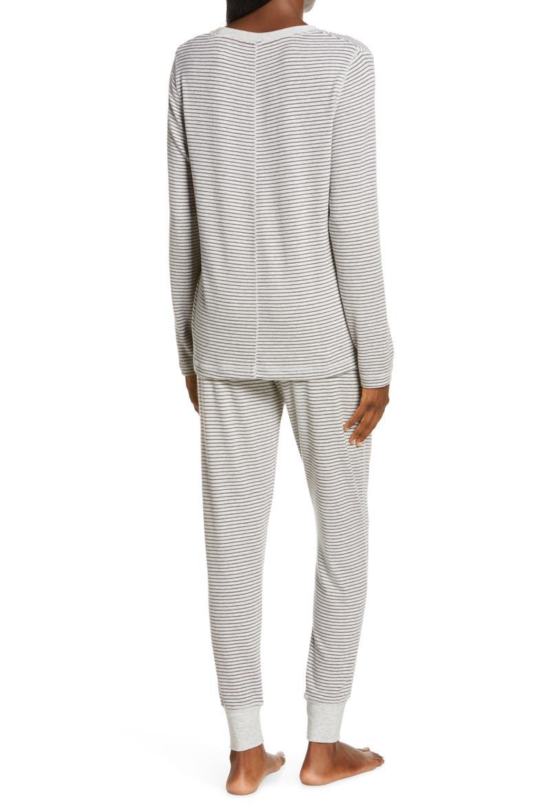 Feather Soft Pajamas, Alternate, color, GREY STRIPE