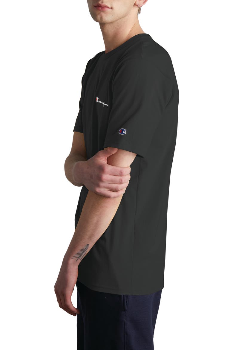 Logo Embroidered Crewneck T-Shirt, Alternate, color, BLACK