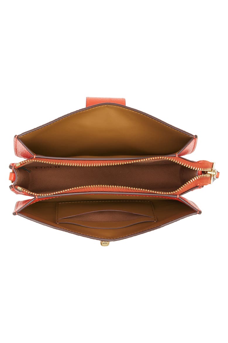 Pebbled Leather Crossbody Bag (Nordstrom Exclusive), Alternate, color, RED ORANGE