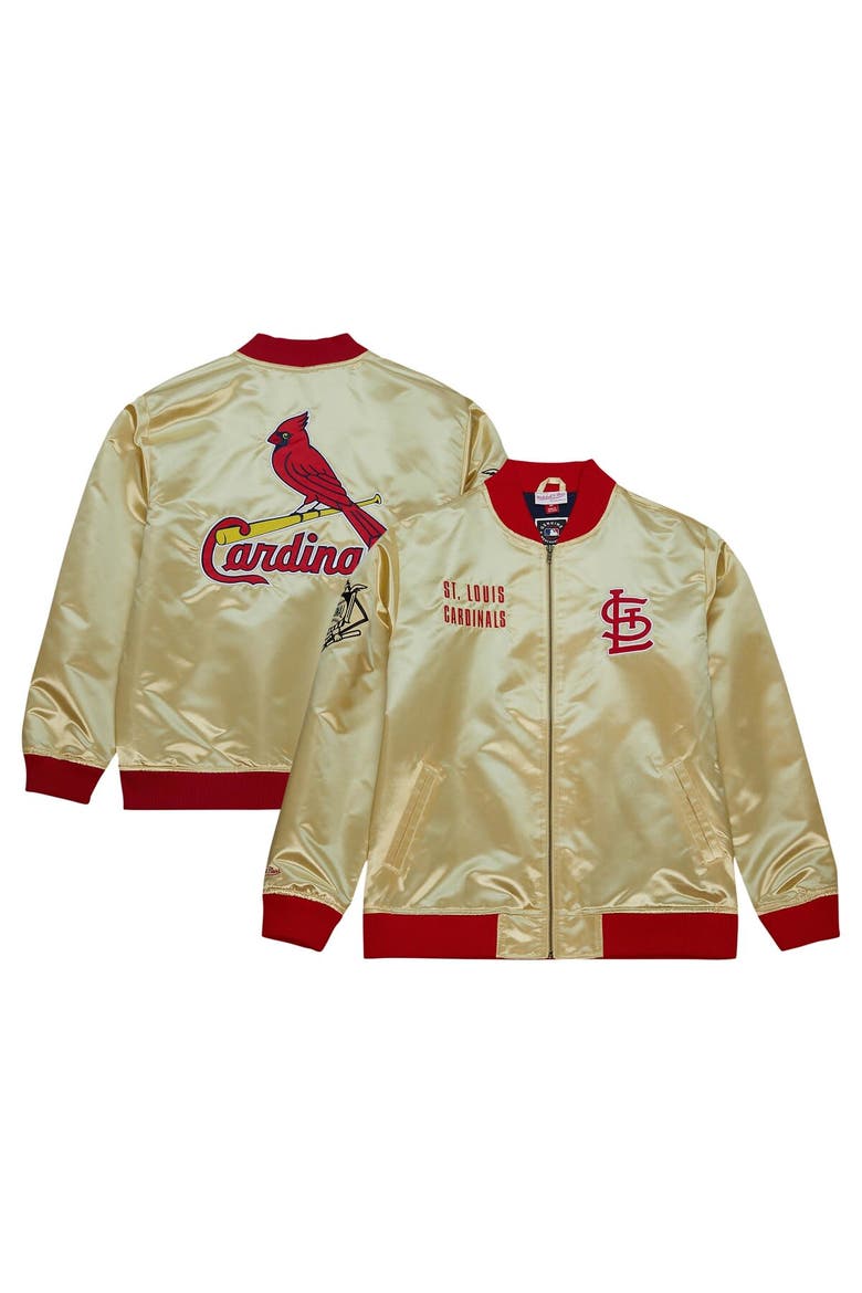 Men's Mitchell & Ness Gold St. Louis Cardinals OG 2.0 Lightweight Satin Full-Zip Jacket, Main, color, Gold