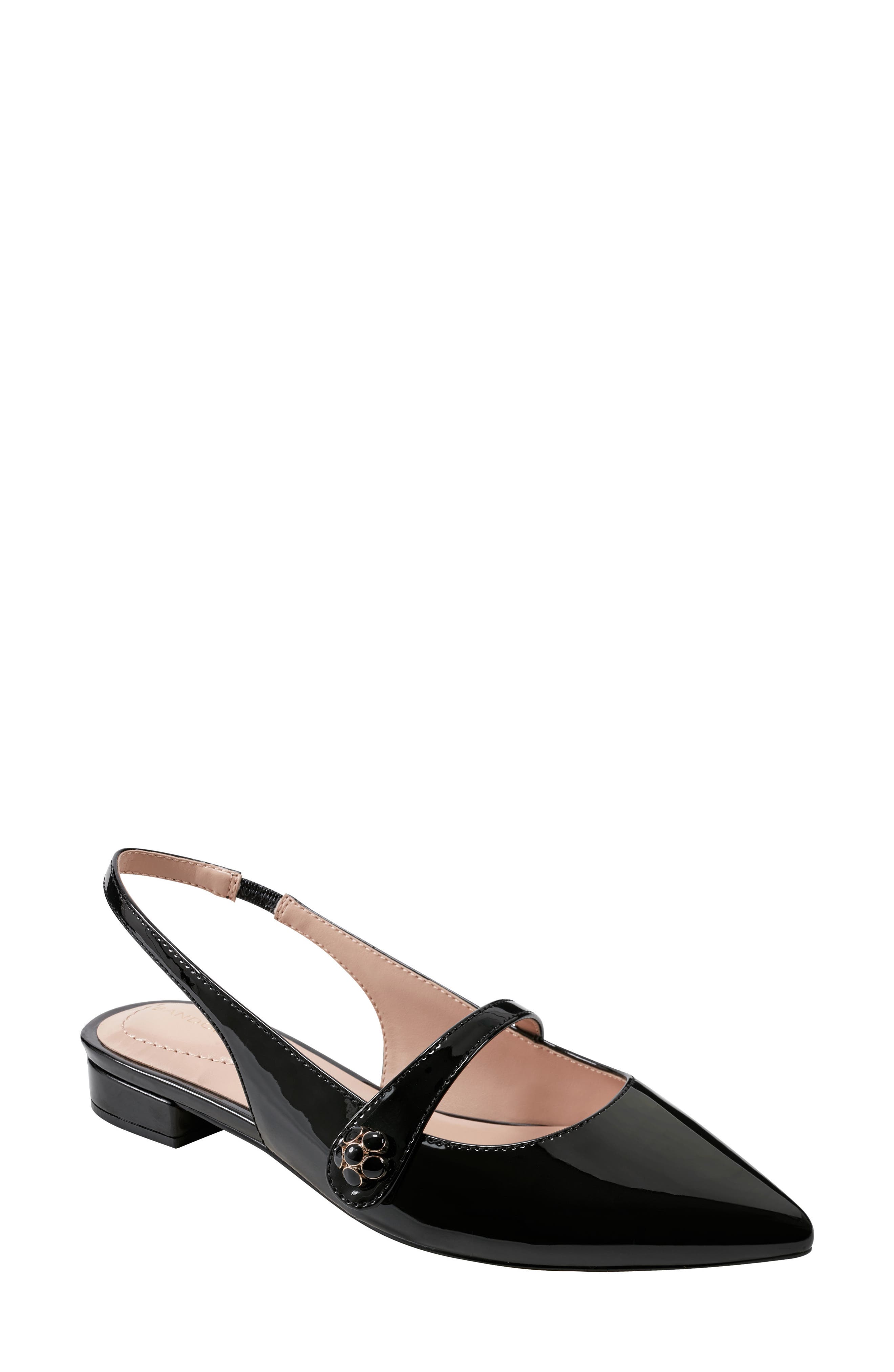 Bandolino Aubriana Slingback Mary Jane Pointed Toe Flat, Main, color, Blk01