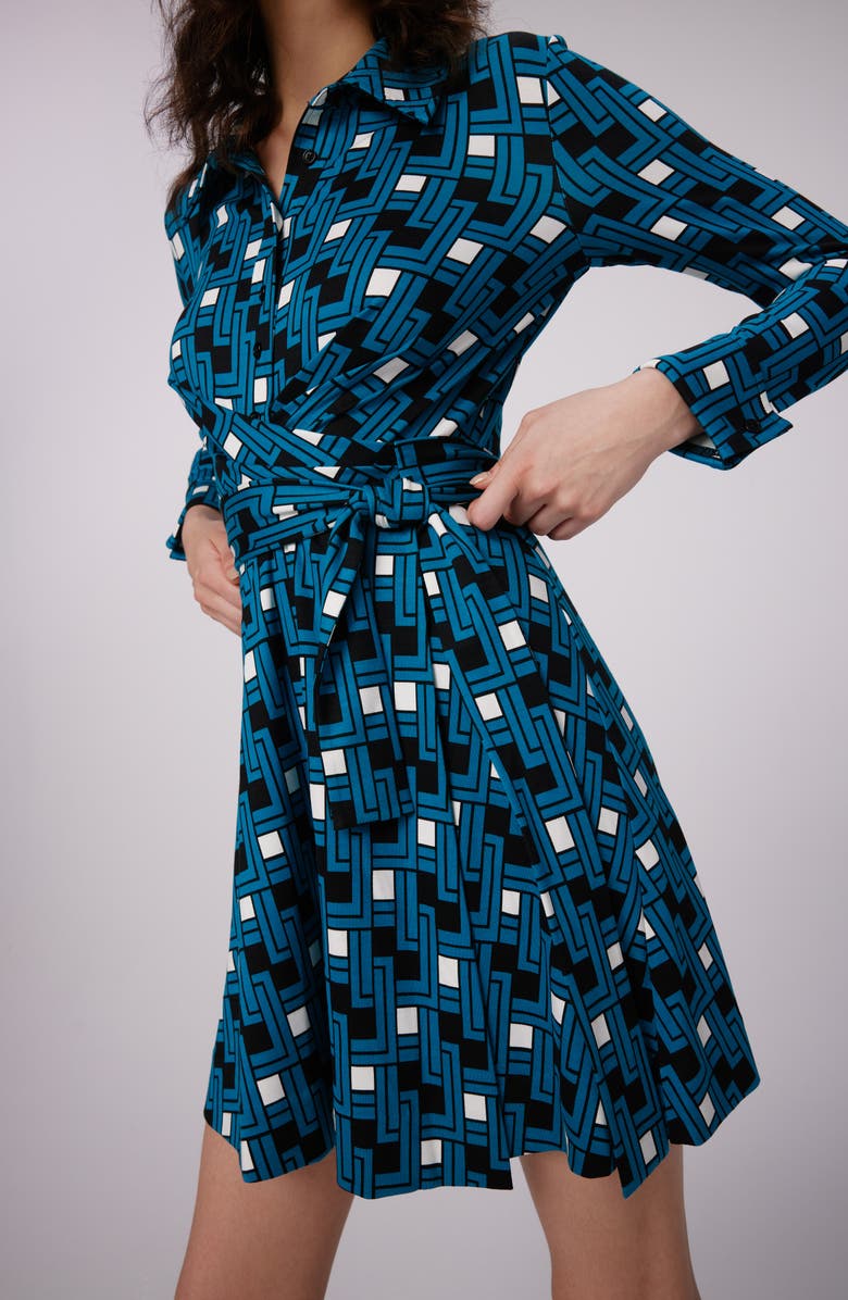 DVF Didi Geo Print Long Sleeve Wrap Shirtdress, Alternate, color, 