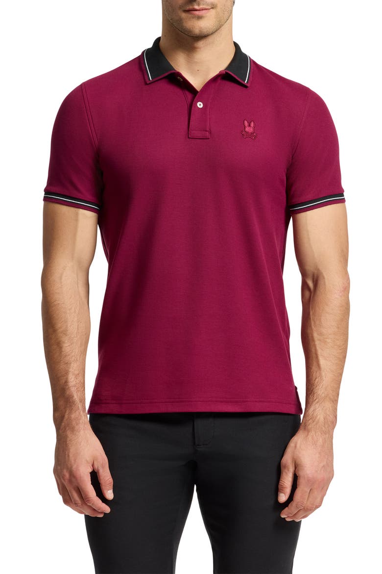Oak City Piqué Polo, Main, color, CRIMSON