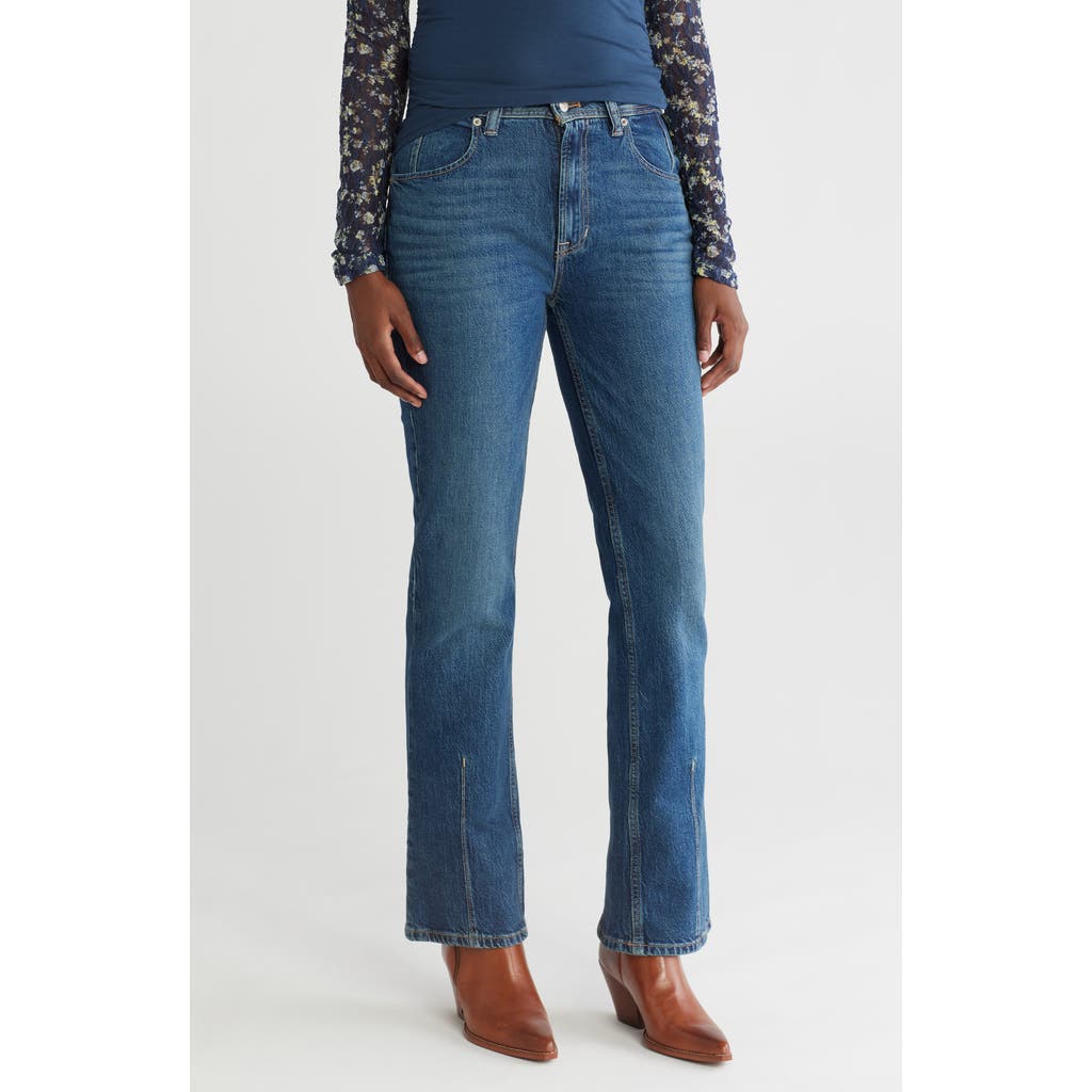 Shop Free People Crvy Starlight Straight Leg Jeans In Blue