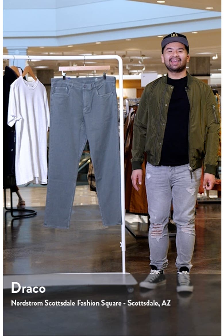 Stretch Terry Slim Straight Leg Five-Pocket Pants video