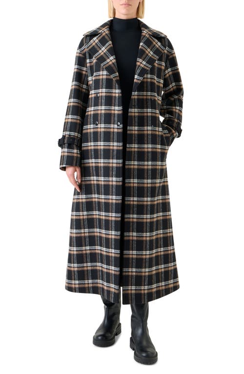 Akris Punto Plaid Double Face Wool Blend Trench Coat In Multi