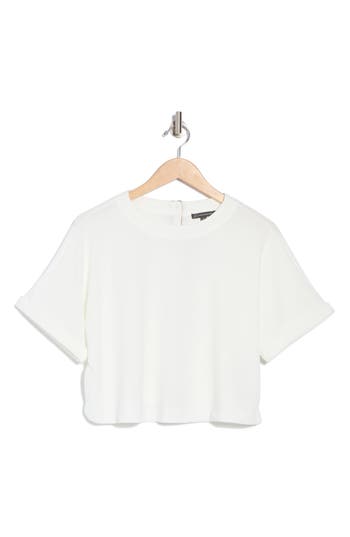 ADRIANNA PAPELL ADRIANNA PAPELL BOXY RIB KNIT TOP 