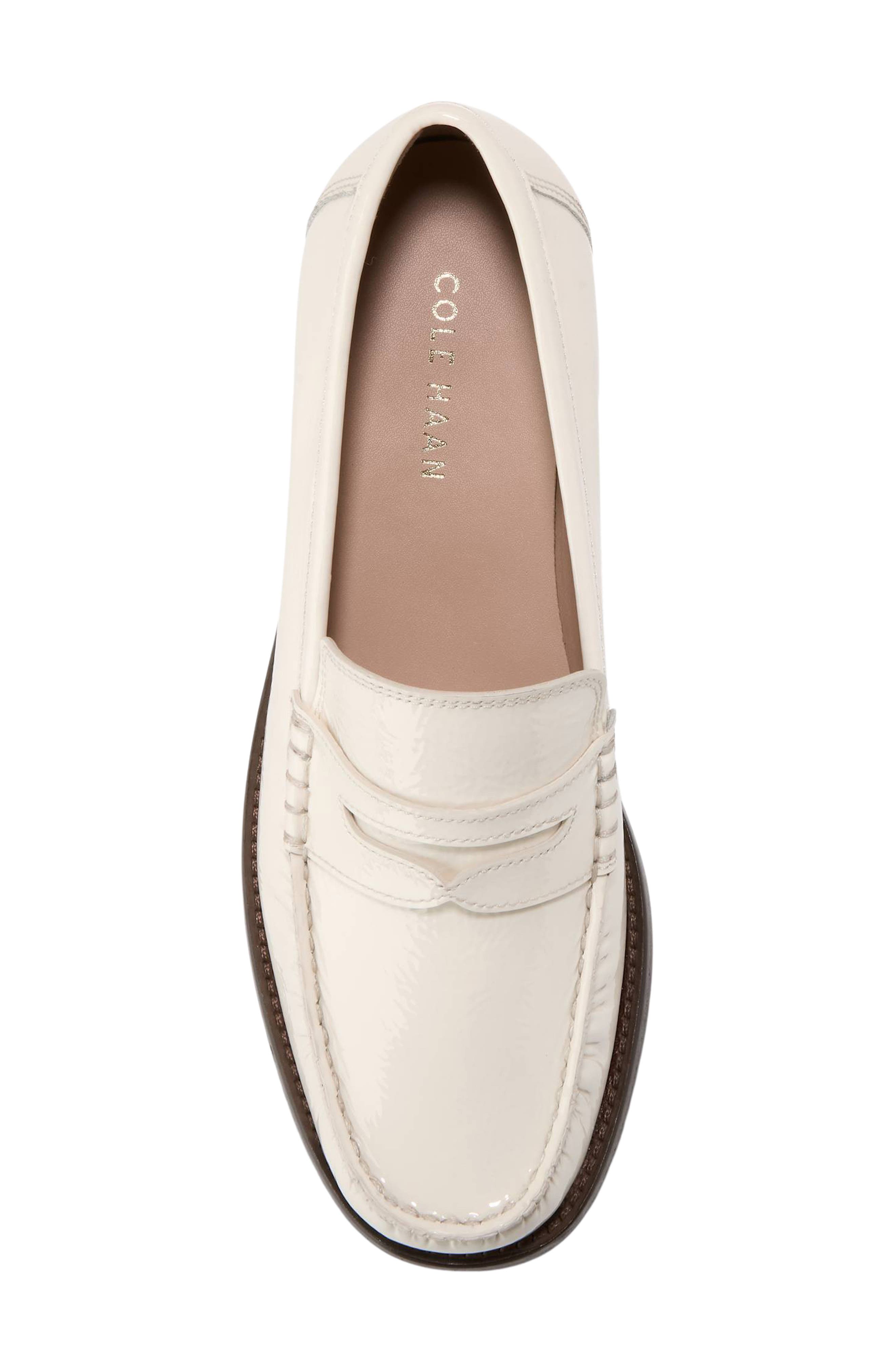Cole Haan Lana Luxe Penny Loafer, Alternate, color, Ivory Crinkle Patent