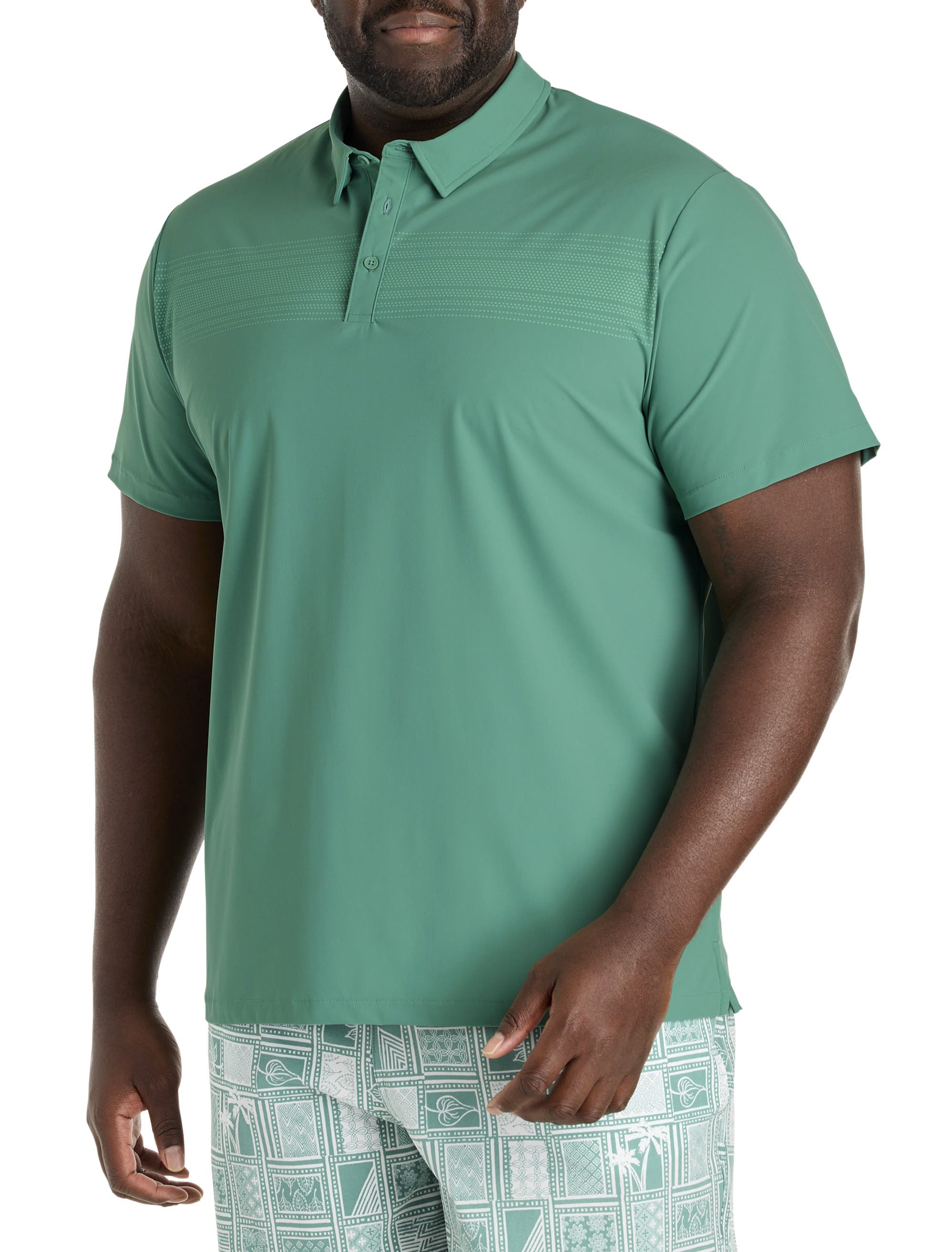 Society of One by DXL Big & Tall Performance Polo Shirt in Deep Sea Green 